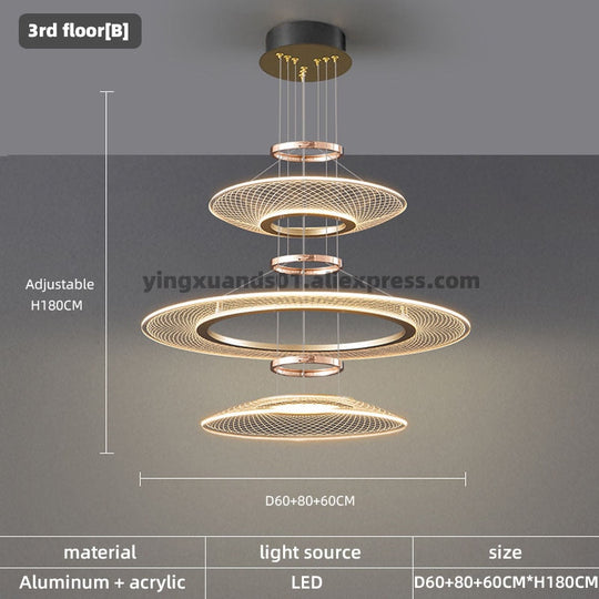 Multi Tier Double Height Modern Ceiling Lights Led Chandeliers For Living Room Apartment Kitchen