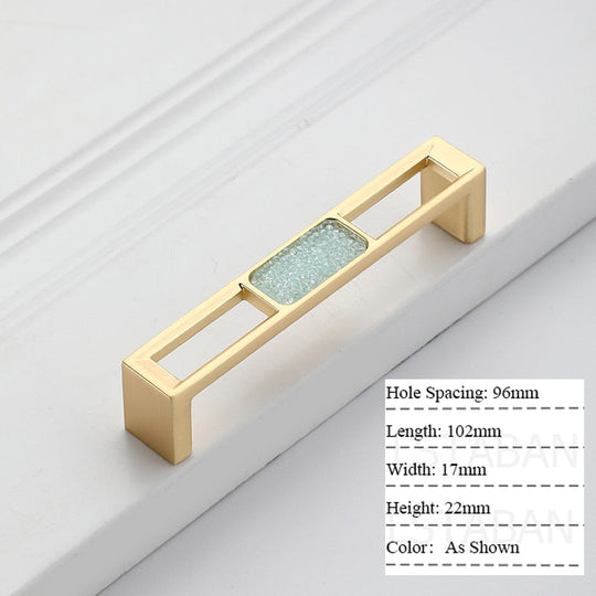 Zinc Alloy Gold Diamond Cabinet Knobs Kitchen Door Handles Drawer Cupboard Handle For Furniture