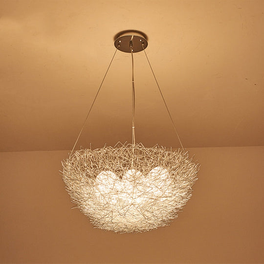 Nordic Creative Aluminum Wire Bird Nest Pendant Lights For Bedroom Hallway Children Room Restaurant