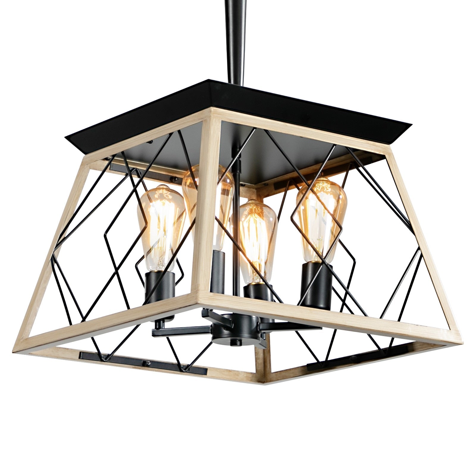 Farmhouse Retro Chandelier Restaurant Industrial Kitchen Island Pendant Light Metal Ceiling White