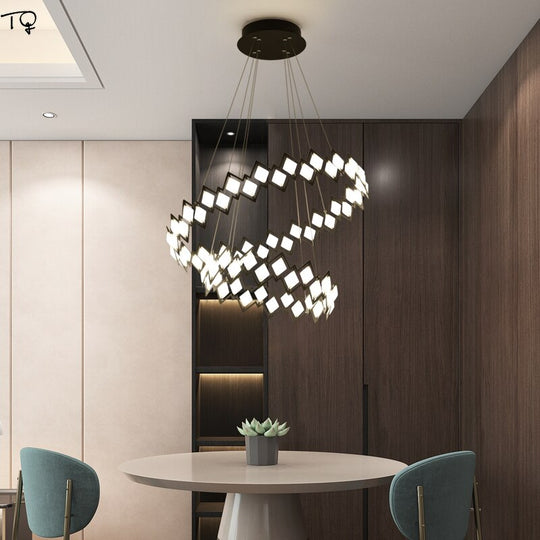 Nordic Ins Postmodern Simple Led Ring Chandeliers Lighting Lustre Designer Living Room Office