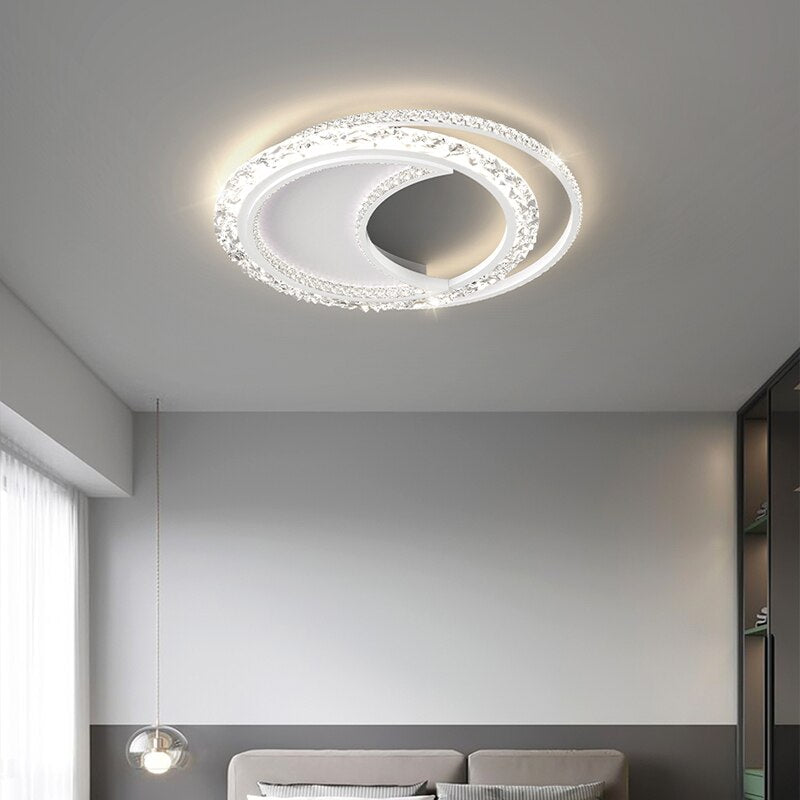 Modern Minimalist Acrylic Round Led Ceiling Lamp Home Fashion Atmosphere Gold Chandeliers Nordic