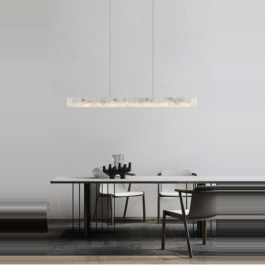 Led Postmodern Minimalism Marble Stainless Steel Chandelier Lighting Lustre Suspension Luminaire