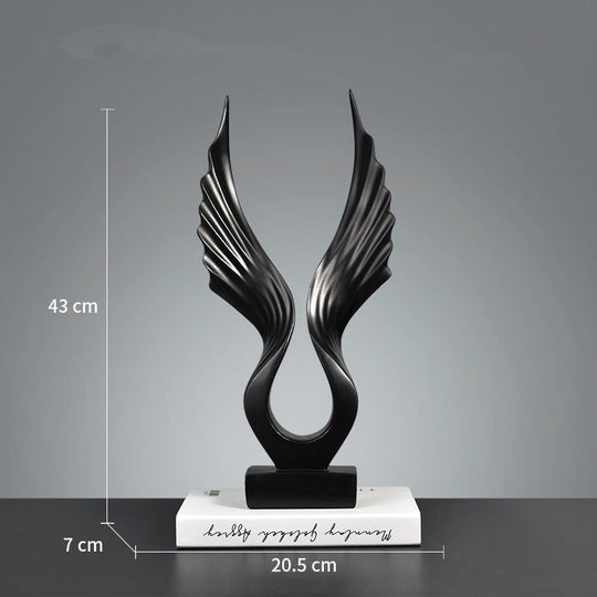 Nordic Modern Resin Eagle Sculpture: Elegant Family Ornament For Home And Office Black B Decor Items