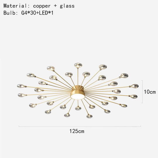 Modern Gray Glass G4 Wall Lamp Gold Black Copper Bedroom Living Room Aisle Dining Minimalist