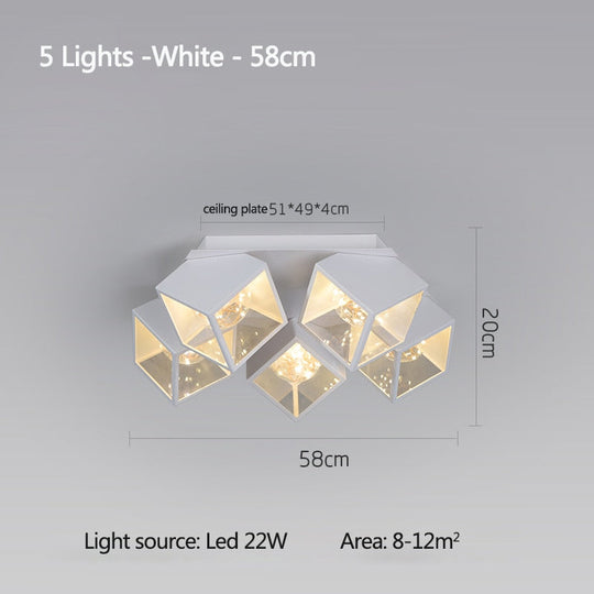 Modern Led Gypsophila Ceiling Chandelier Bedroom Living Dining Room Pendant Lamp Luster Deco