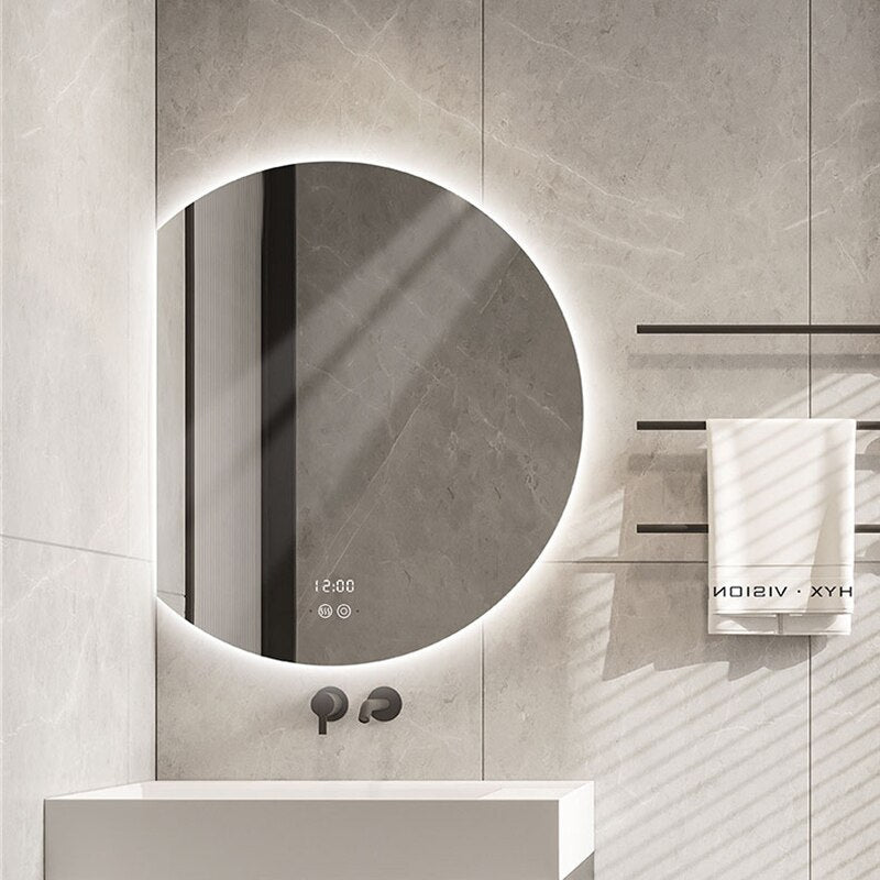 Smart Bathroom Mirror Wall Light Bedroom Vanity Lamp Semicircular Espelhos De Banho With Eb5Bm