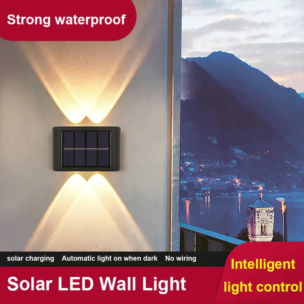 Solar Wall Lamp Outdoor Waterproof Up And Down Luminous Lighting Lamps