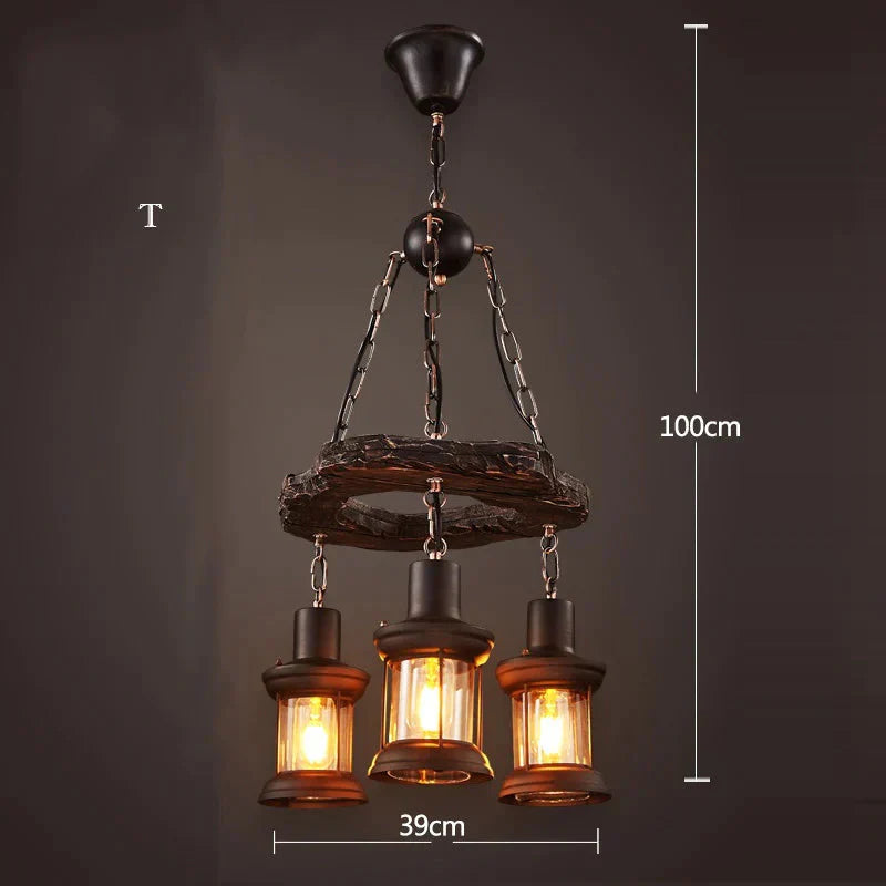 Industrial Style Country Restaurant Bar American Chandelier T Pendant