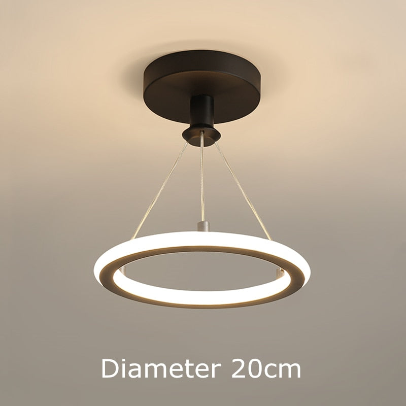 Modern Led Ceiling Pendant Lamp For Dining Room Kitchen Living Bedroom Simple Ring Design