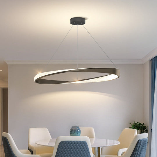 Modern Led Ceiling Pendant Lamp For Dining Room Kitchen Living Bedroom Simple Ring Design