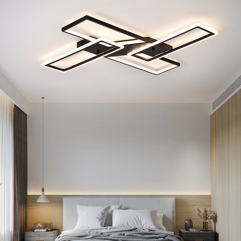 Modern Rectangular Led Chandeliers For Living Room Home Decor Ceiling Light