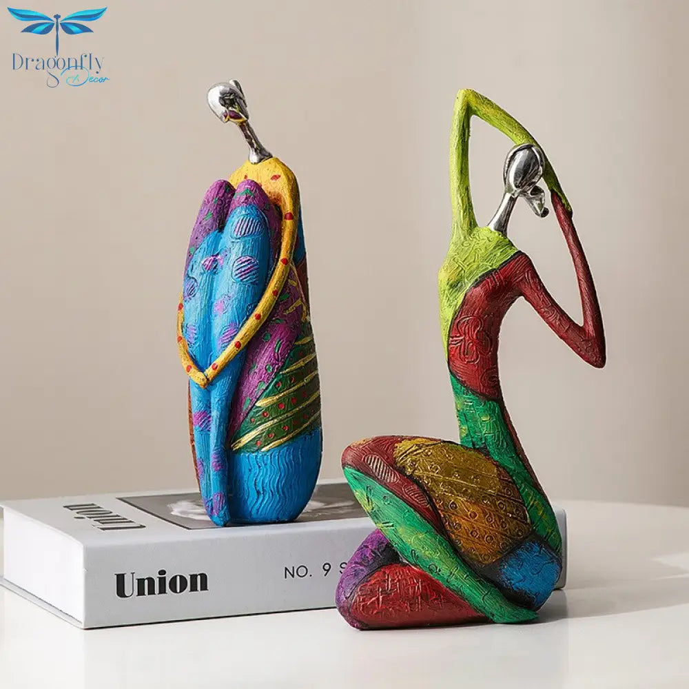 Abstract Art Resin Woman Sculpture: A Modern & Vibrant Touch For Home Decor Items