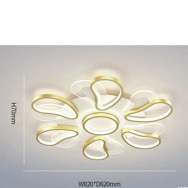 Acrylic Living Room Ceiling Lamp Led Petal Shaped Bedroom Modern Simple Household Restaurant Gold /