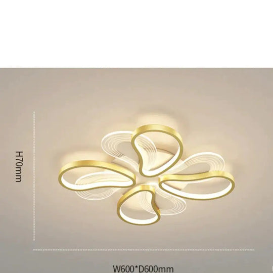 Acrylic Living Room Ceiling Lamp Led Petal Shaped Bedroom Modern Simple Household Restaurant Gold /