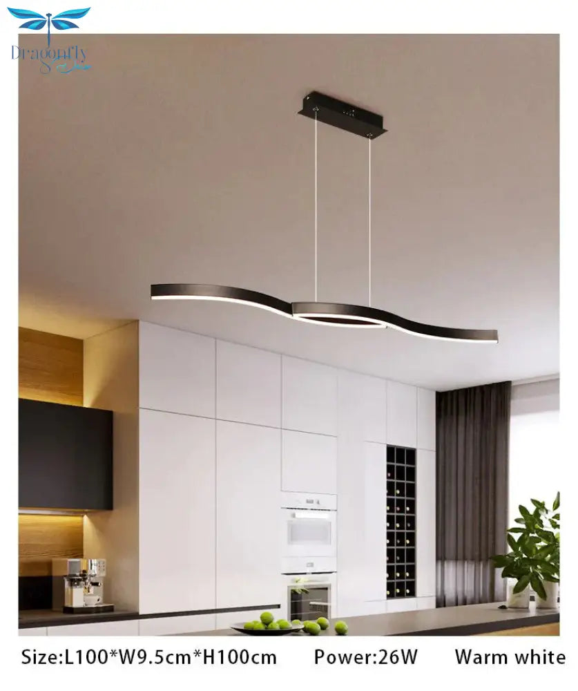 Acrylic Modern Led Pedant Light Hanging Lamp 120Cm 100Cm New Pendant For Dining Room Kitchen Office