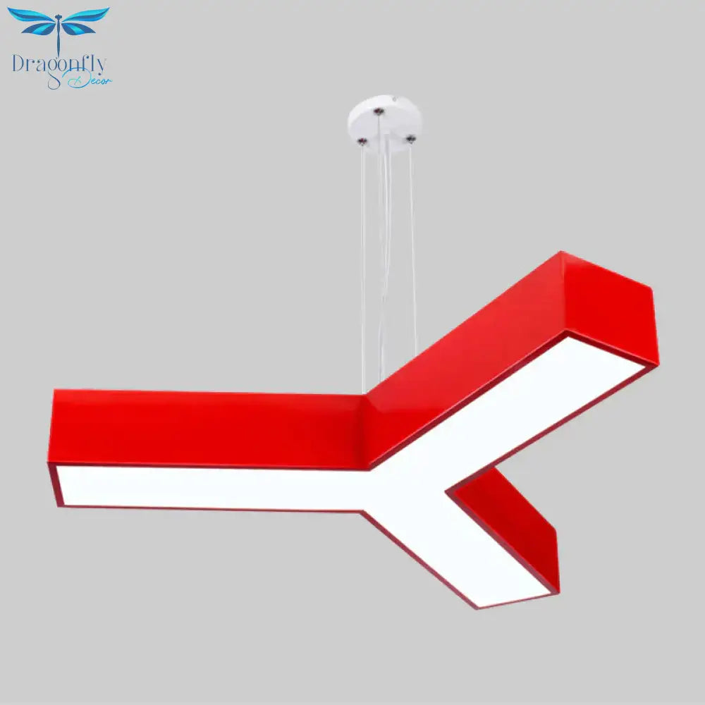 Acrylic Y - Shape Chandelier Lighting Creative White/Yellow/Blue Led Suspension Pendant For