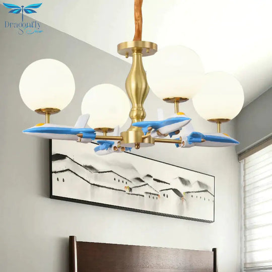 Airplane Kid Bedroom Hanging Lights Metal Cartoon Pendant