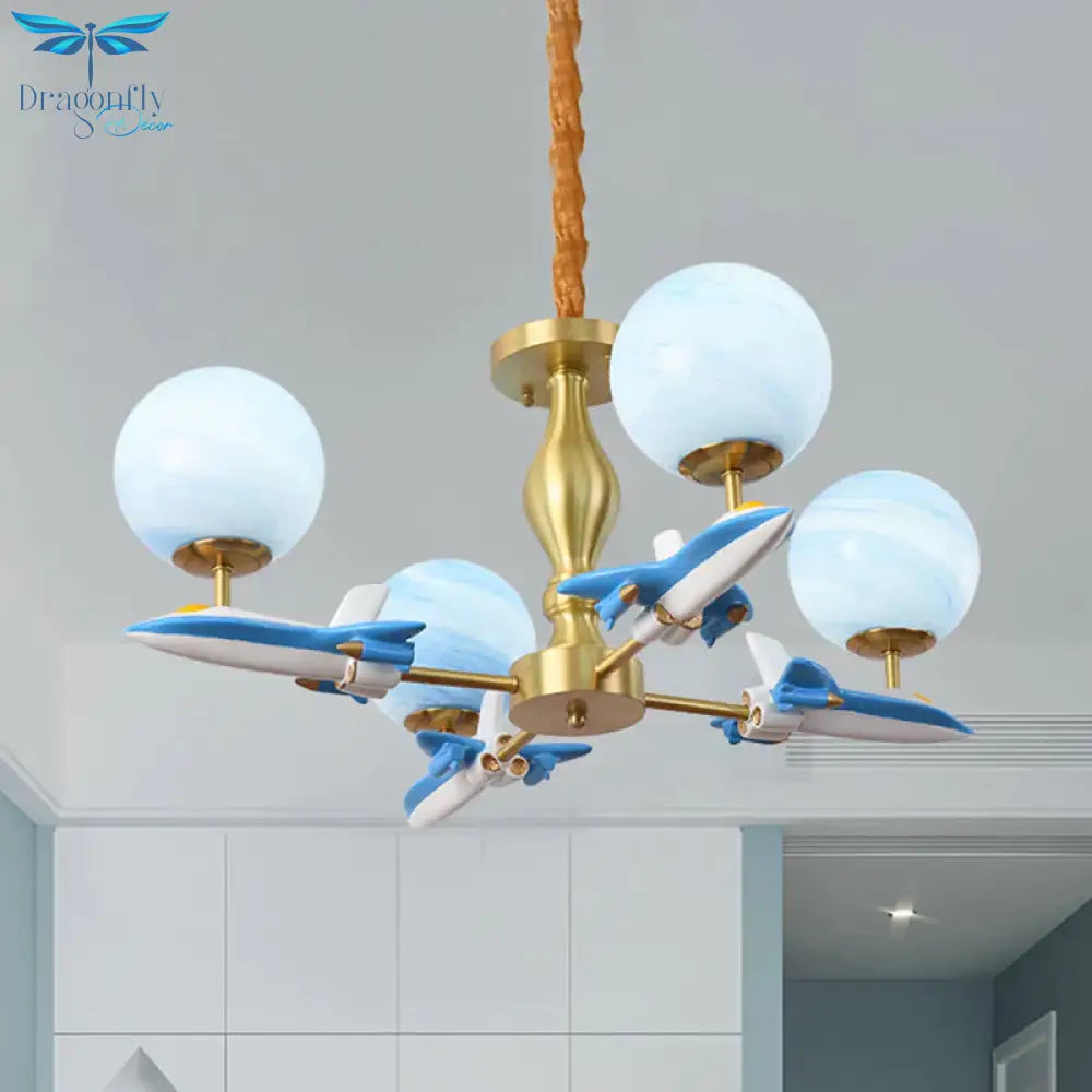 Airplane Kid Bedroom Hanging Lights Metal Cartoon Pendant