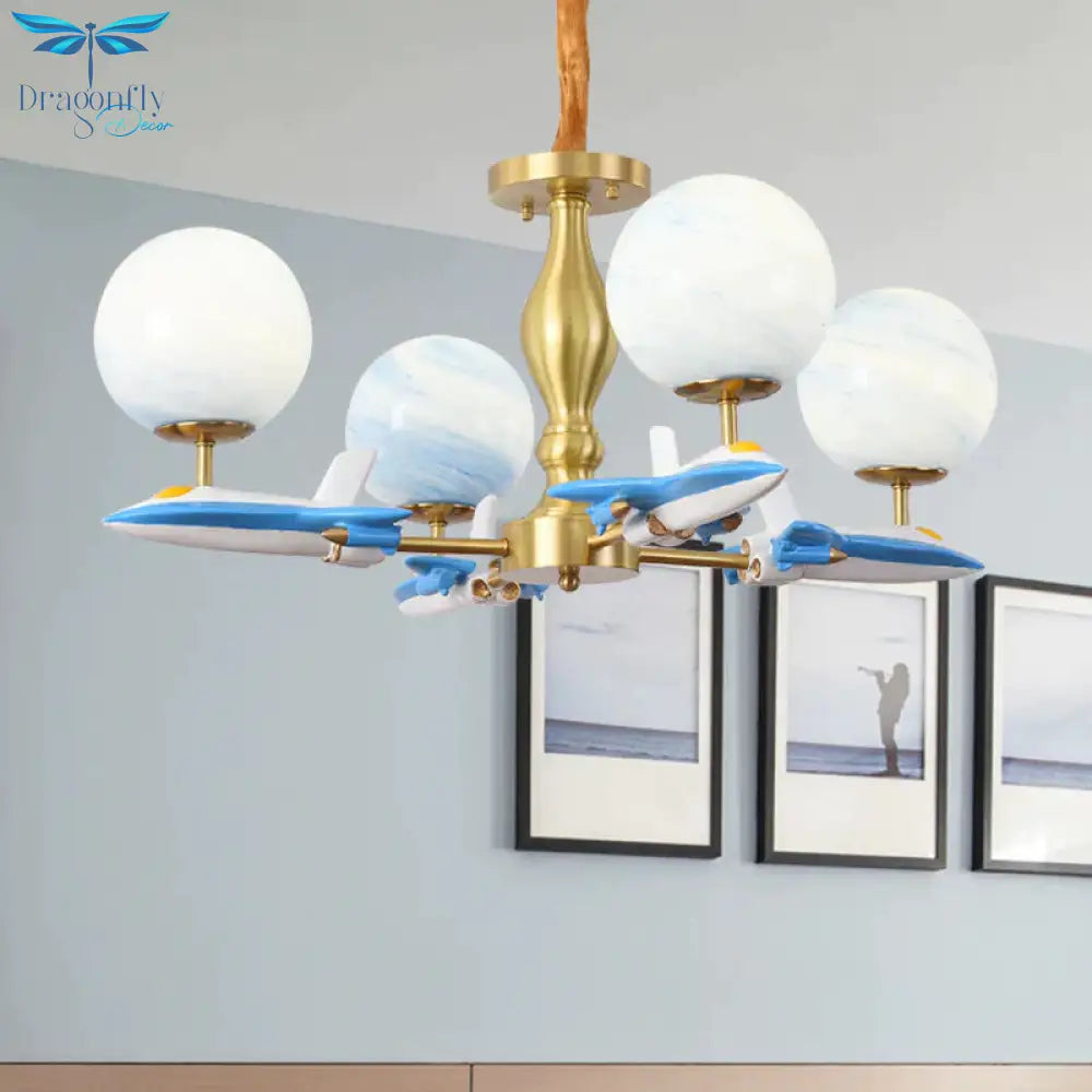 Airplane Kid Bedroom Hanging Lights Metal Cartoon Pendant