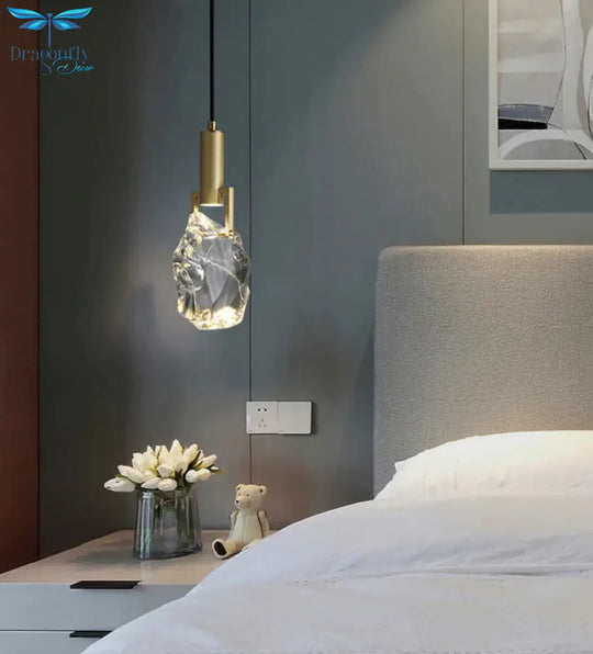 All - Copper Original Stone Crystal Bedroom Bedside Decorative Pendant Light