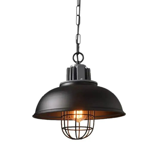 American Country Single Head Industrial Style Retro Restaurant Cafe Iron Chandelier Black Pendant
