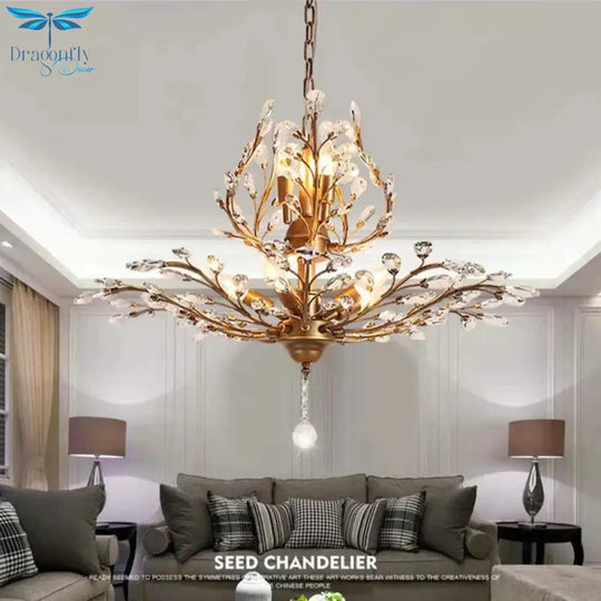 American Luxurious Crystal Chandelier E14 Led For Restaurant Lighting Modern Home Decor Fixtures