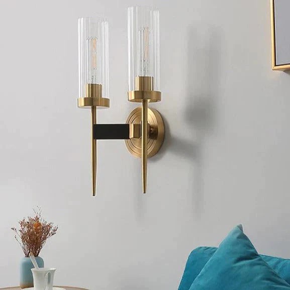 American Modern Minimalist Light Luxury Bedroom Lamps All Copper Wall