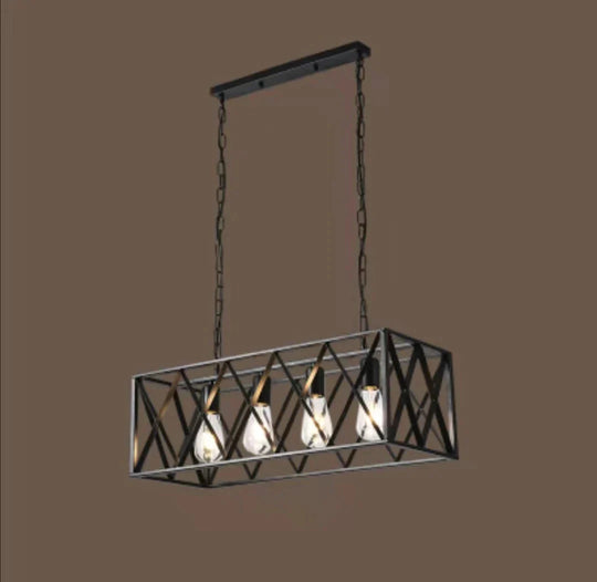 American Retro Iron Chandelier 4 Heads / No Light Source Pendant