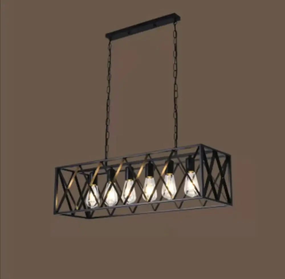 American Retro Iron Chandelier 6 Heads / No Light Source Pendant