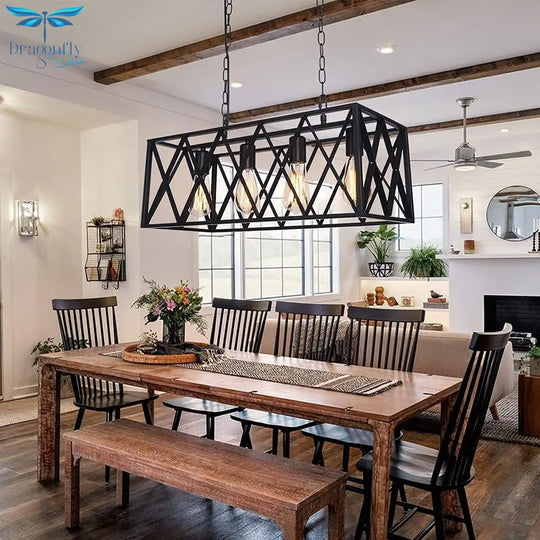 American Retro Iron Chandelier Pendant