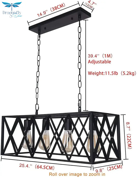 American Retro Iron Chandelier Pendant