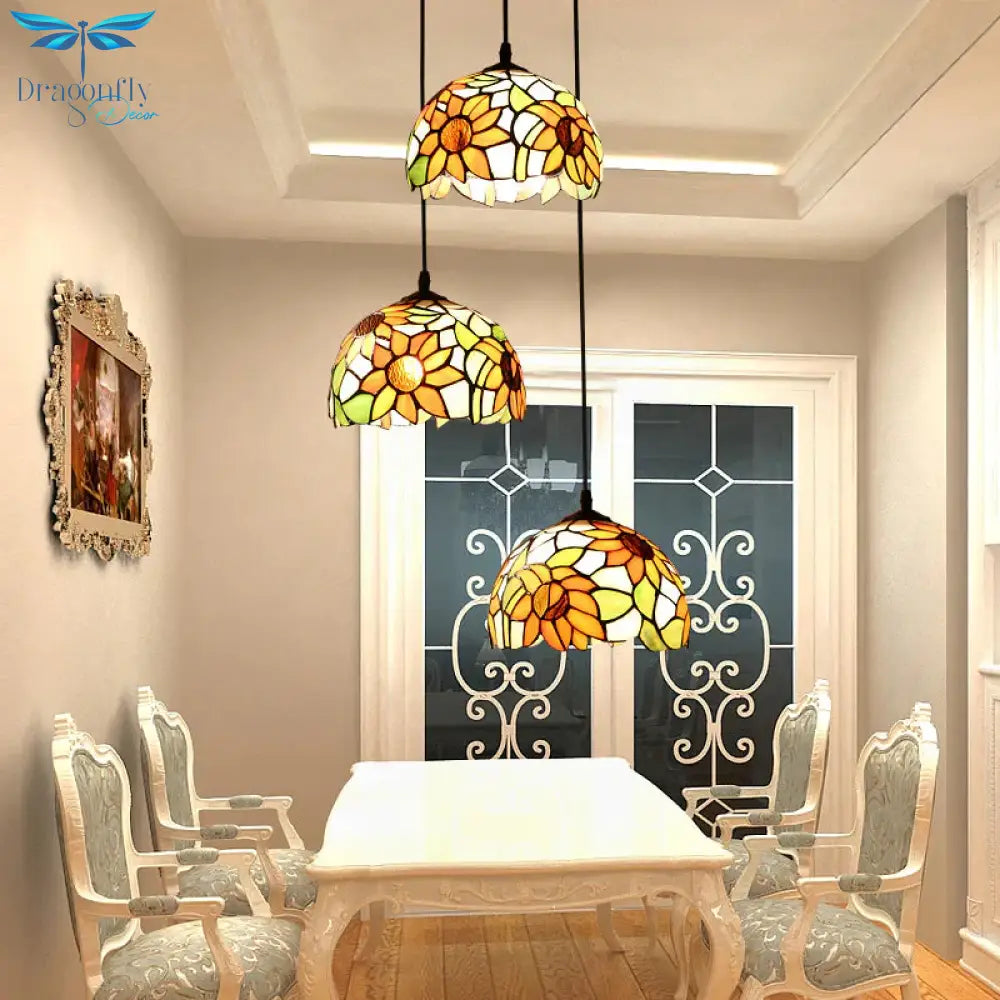 Art Deco Pastoral Modern Glass Pendant Light Led E27 Europe Vintage Hanging Lamp For Living Room