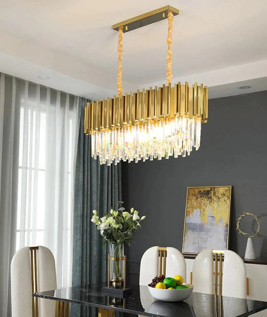 Astrid - Gold Chandelier With K9 Crystals Crystal Chandelier