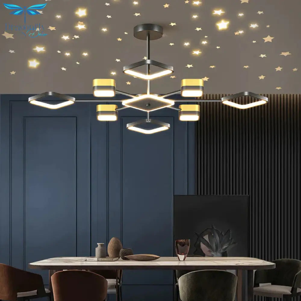 Atmosphere Light Luxury Living Room Lamp Wrought Iron Starry Sky Dining Creative Personality In The