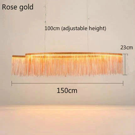 Aurora - Rectangle Led Chandelier Rose Gold L150Cm / Three Color Change