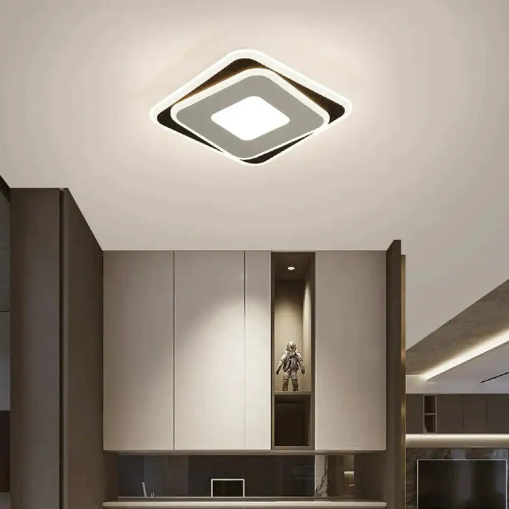 Ava’s Black And White Square Led Aisle Light Corridor Ceiling Lamp White / Light