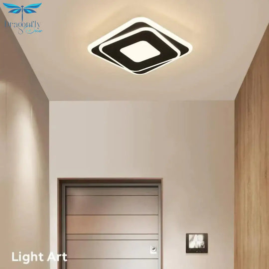 Ava’s Black And White Square Led Aisle Light Corridor Ceiling Lamp