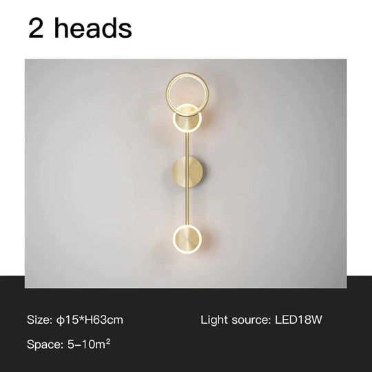 Ayten - Modern Style Golden Led Wall Lamp For Living Room Bedroom Dining Aisle Lighting Gold -