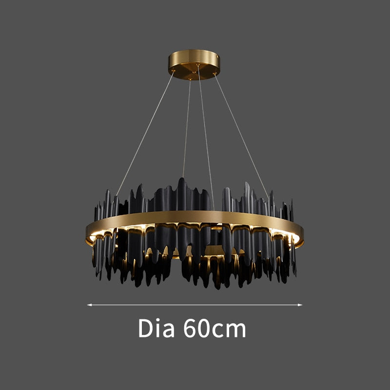 Noir Brilliance - Contemporary Black Led Chandelier Light