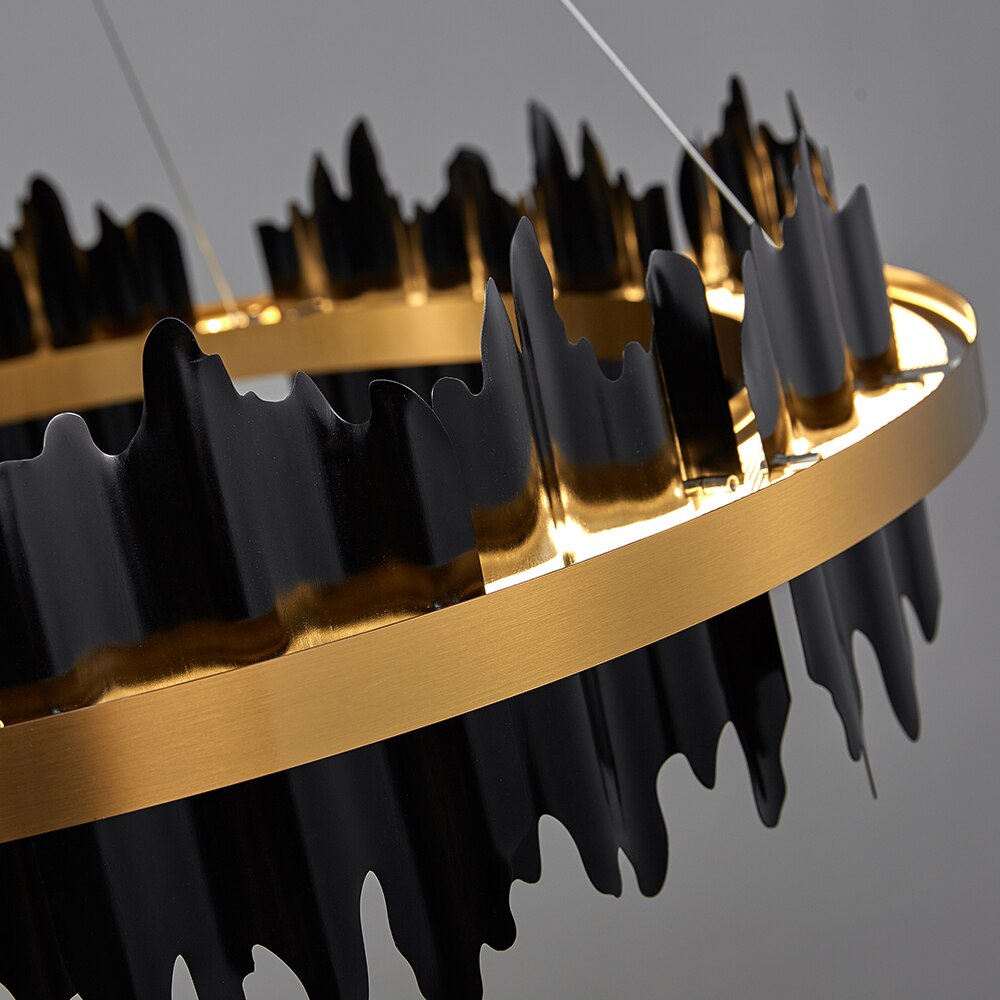 Noir Brilliance - Contemporary Black Led Chandelier Light