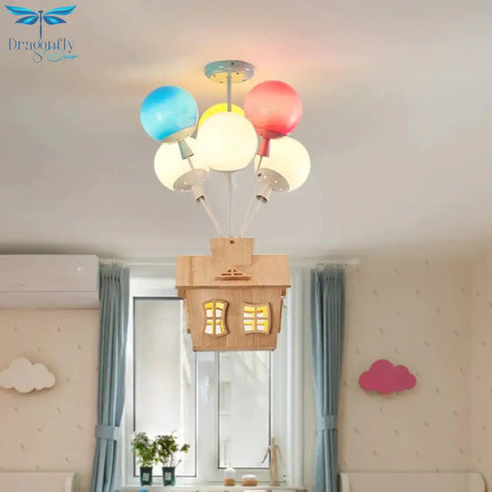 Balloon Creative Dream Cartoon Flying House Ceiling Lamp
