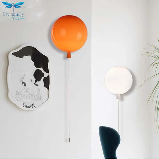 Balloon Wall Lamps Children Light Pull Switch Lighting For Baby Room Bedroom Bedside Corridor
