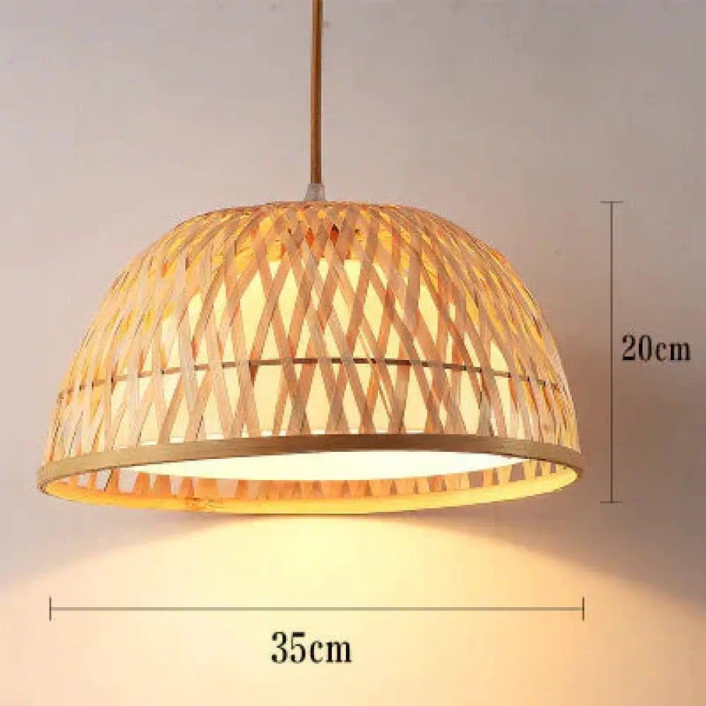 Bamboo Chandelier Dining Hall Lamp Decorated With Solid Wood Art Lamps A / Warm Light Pendant