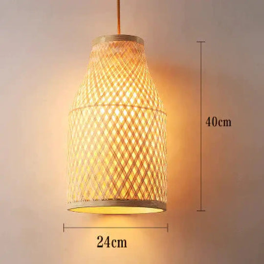 Bamboo Chandelier Dining Hall Lamp Decorated With Solid Wood Art Lamps B / Warm Light Pendant