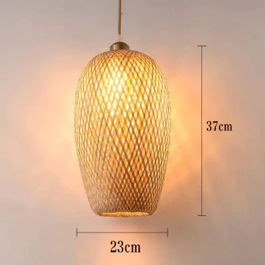 Bamboo Chandelier Dining Hall Lamp Decorated With Solid Wood Art Lamps C / Warm Light Pendant
