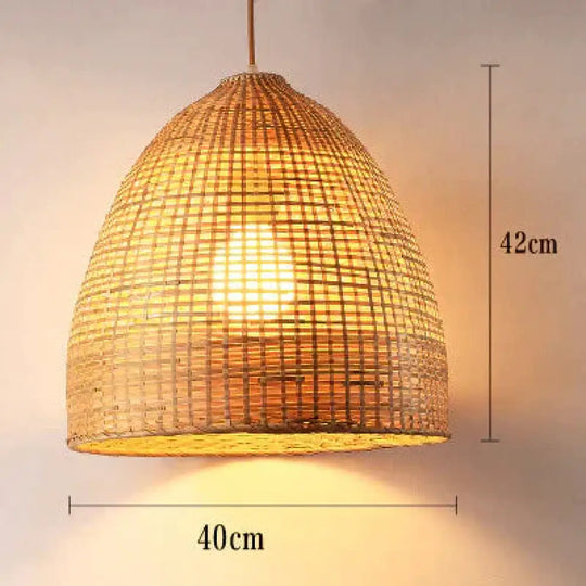 Bamboo Chandelier Dining Hall Lamp Decorated With Solid Wood Art Lamps D / Warm Light Pendant