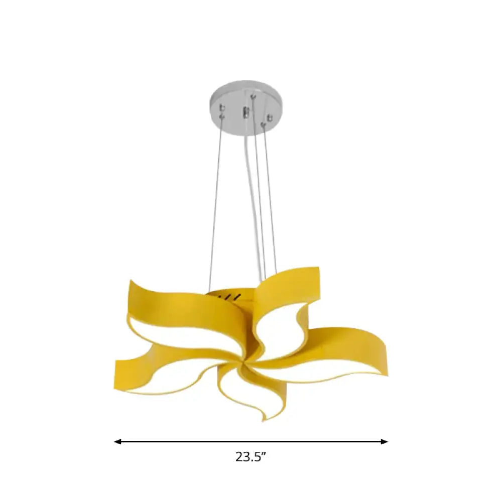 Bauhinia - Like Chandelier Light Macaroon Acrylic Led Yellow Suspension Lighting Fixture