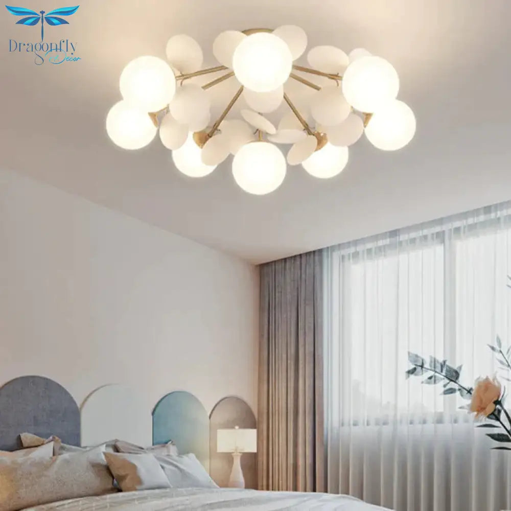 Bedroom Lamps Warm And Romantic Creative Online Celebrity Ins Petal Ceiling Lamp