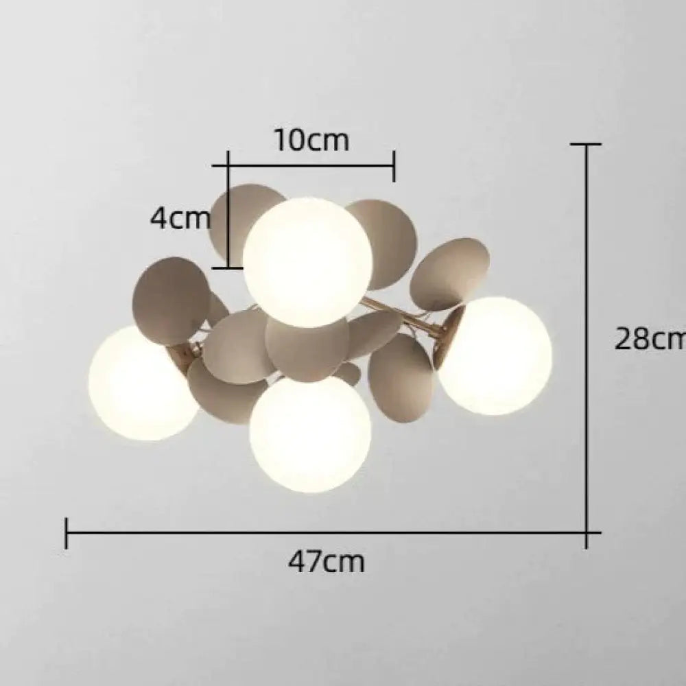 Bedroom Lamps Warm And Romantic Creative Online Celebrity Ins Petal Ceiling Lamp Gray / 4 Heads No